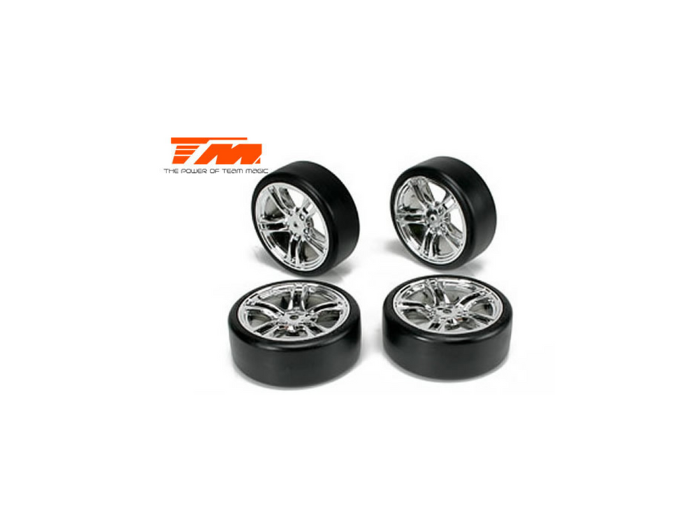 E4D mounted drift tyre & rim F/Silver