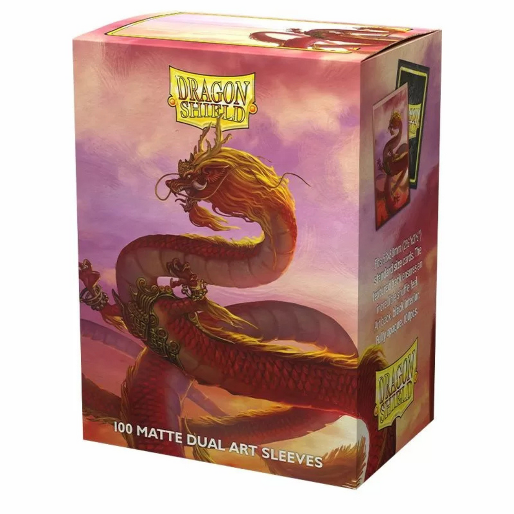 Dragon Shield: Card Sleeves – Matte Dual Art – Chinese New Year: Year of the Wood Dragon '24 (Red and Gold + Black internal)
