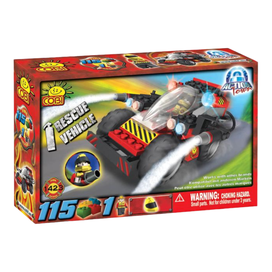 Action Town - 115 Piece Rescue Vehicle Construction Set