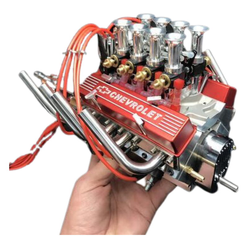 محرك عمل مكربن ​​V8 بمقياس 1/4 يعمل بالنيترو