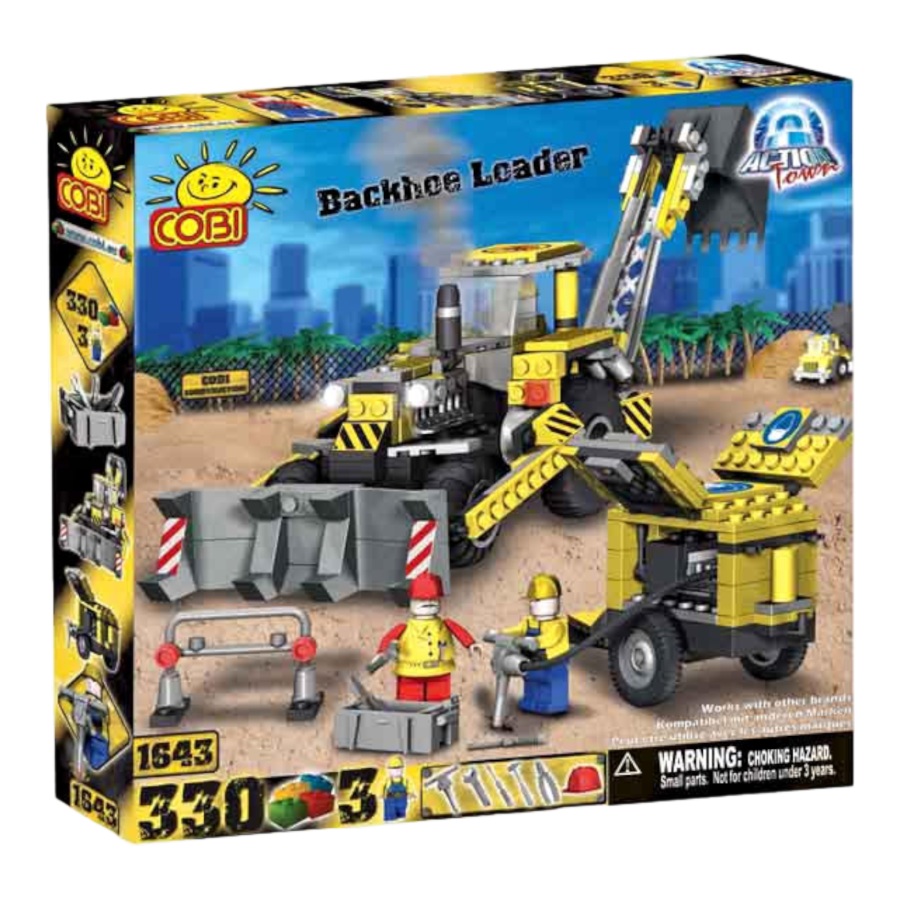 Action Town - 330 Piece Construction Backhoe Loader Construction Set-Cobi-ProHobbies