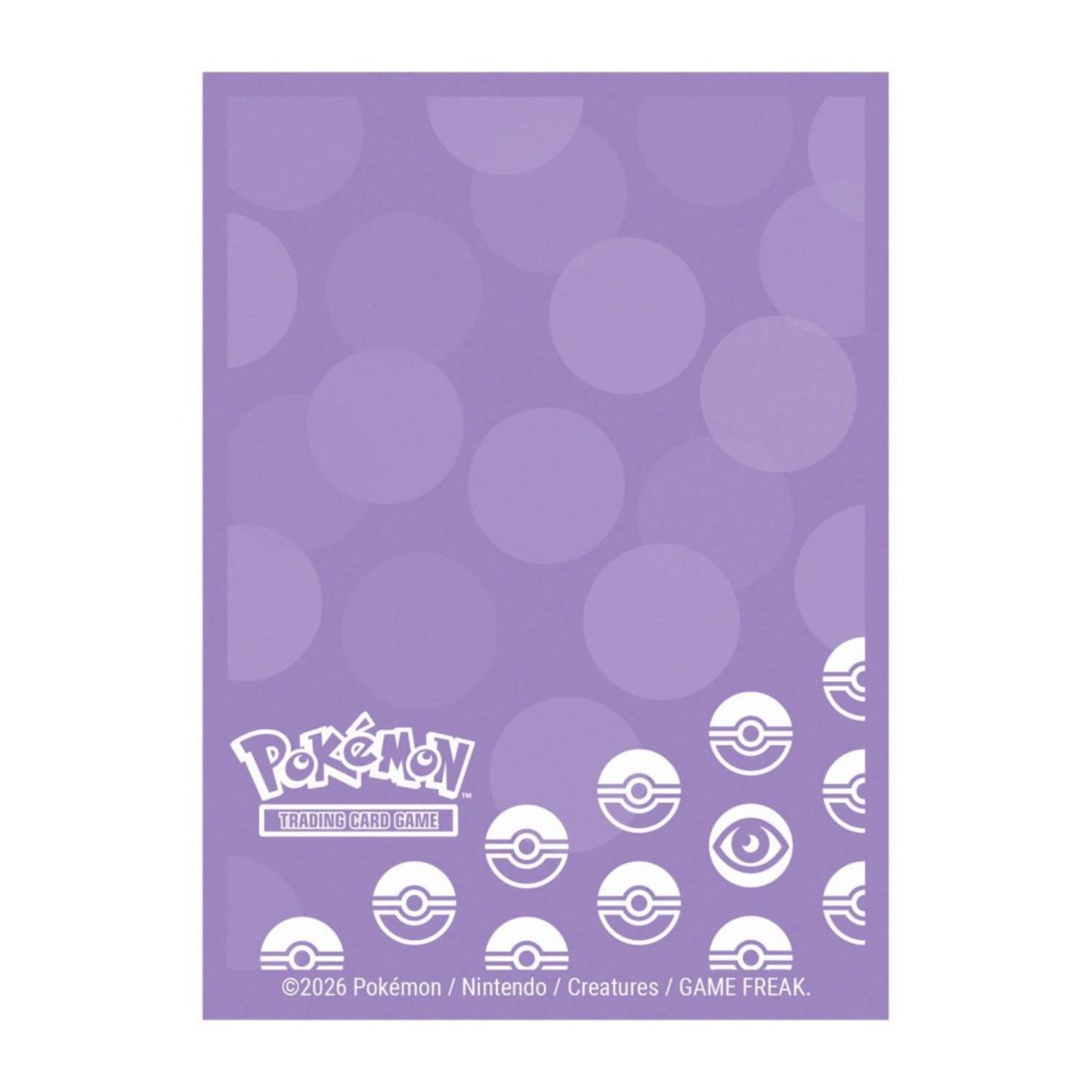 Pokémon Trading Card Game purple card with logo and symbols on a white background