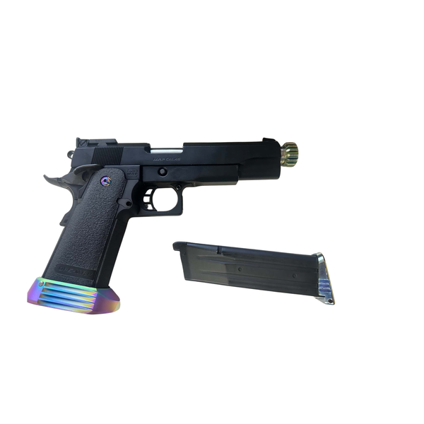 Rainbow Reaper is a premium custom-built Hi-Capa GBB pistol gel blaster