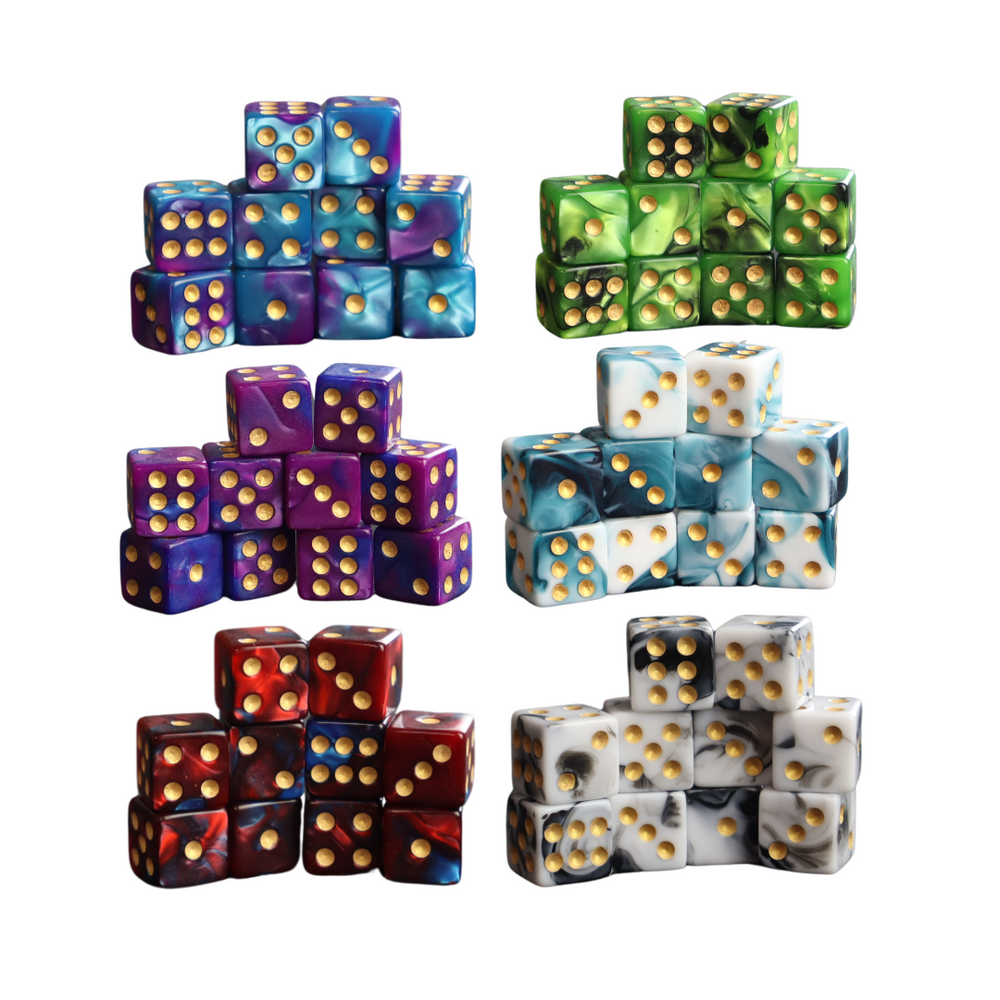 Mini 6 sided Dice - 10 pcs set