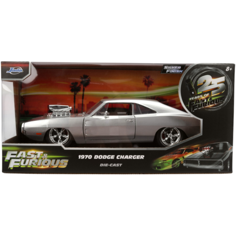 Fast & Furious - 1970 Dodge Charger (Silver Finish) 1/24th Scale Die-Cast Vehicle Replica