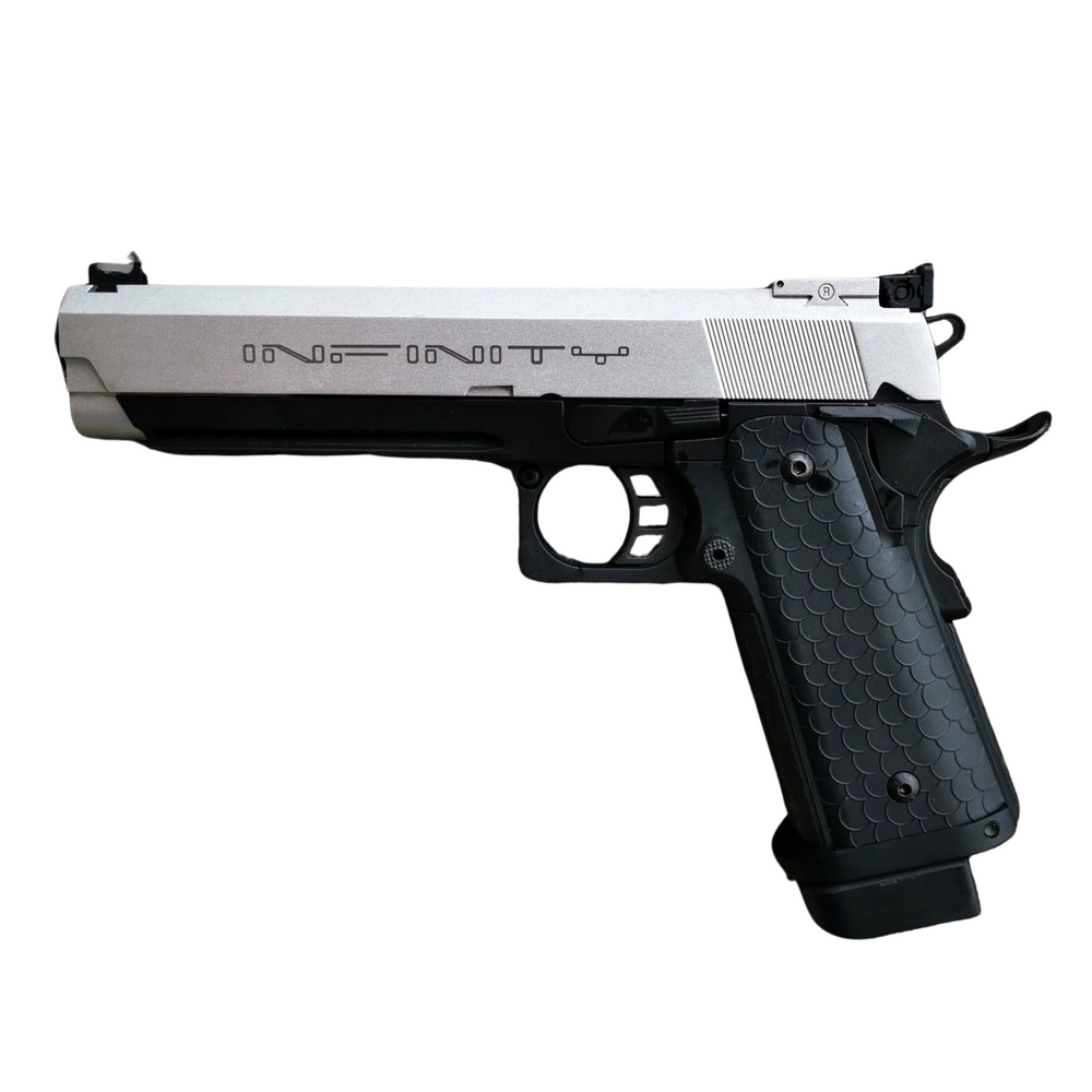 DOUBLE BELL INFINITY 795Y HI-CAPA 5.1 Gel blaster Gas POWERED Blowback 0(Black with Silver)