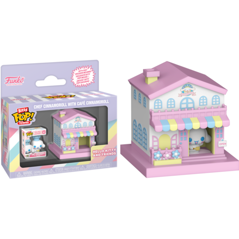 Hello Kitty and Friends - Chef Cinnamoroll with Café Cinnamoroll Bitty Pop! Town Vinyl Figure