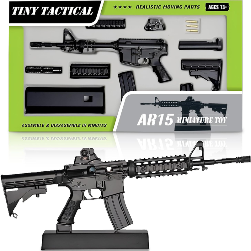 Tiny Tactical Miniature AR Model Black | 1:3 Scale Diecast Metal Build Kit