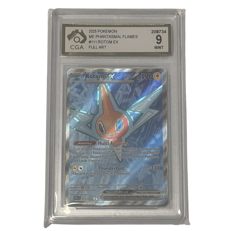 CGA Graded Pokemon Mega Evolutions: Phantasmal Flames - #111 Rotom EX - Full Art
