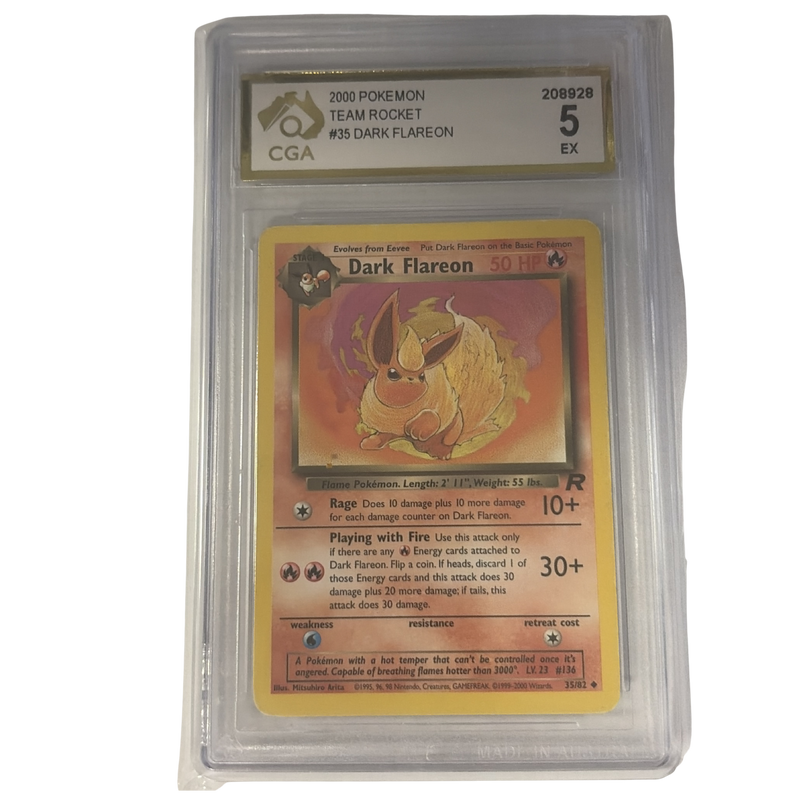 CGA Graded Pokemon 2000 Team Rocket #35 Dark Flareon - Graded 5