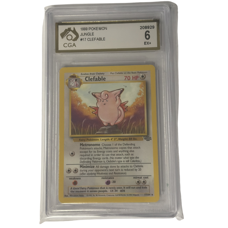 CGA Graded Pokemon 1999 Jungle #17 Clefable - Graded 6