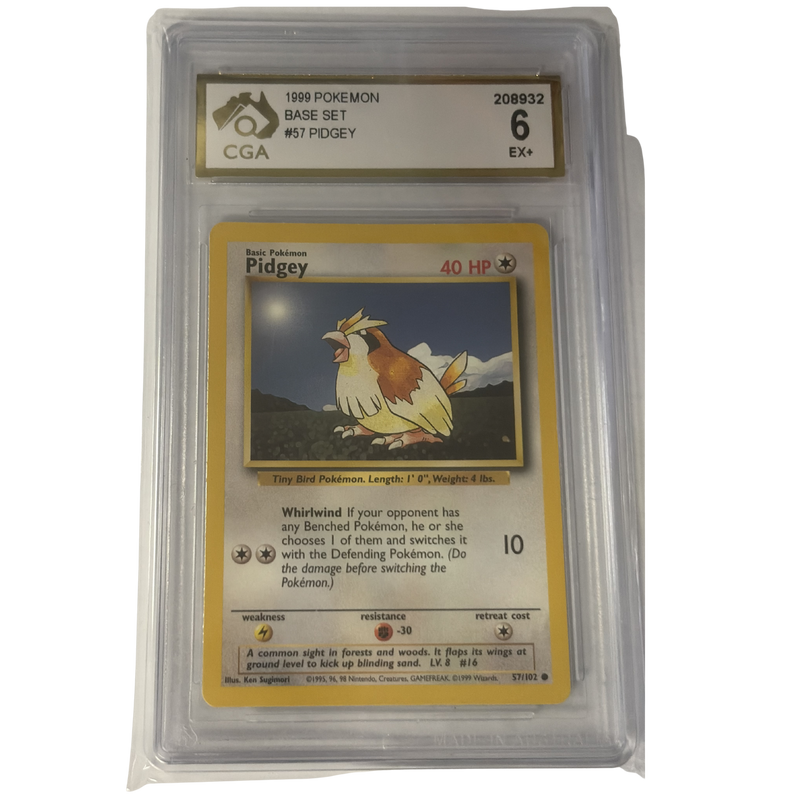 CGA Graded Pokemon 1999 Base Set #57 Pidgey - Graded 6