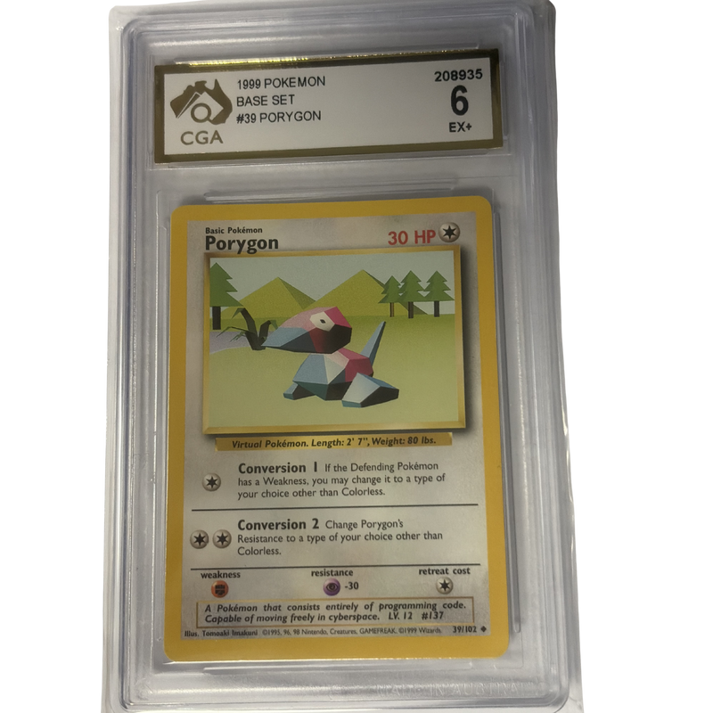 CGA Graded Pokemon 1999 Base Set #39 Porygon - Graded 6