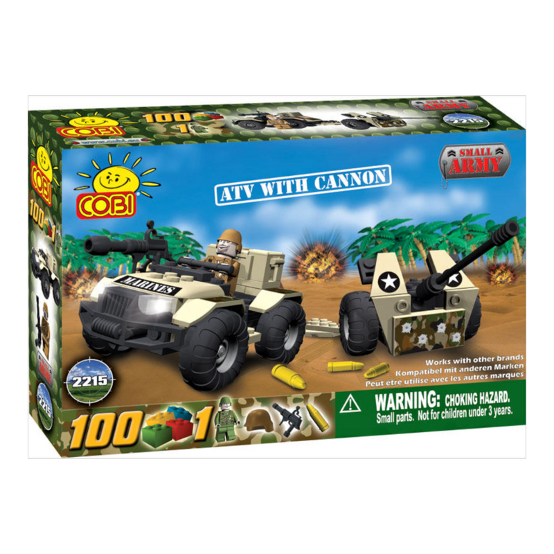 Small Army - 100 Piece ATV with Cannon Military Vehicle Construction Set
