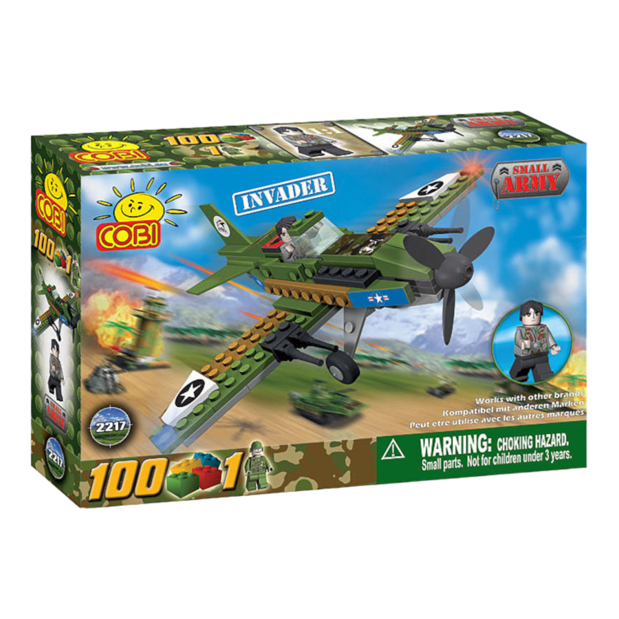 Small Army - 100 Piece Invader Plane Military Aircraft Construction Set-Cobi-ProHobbies