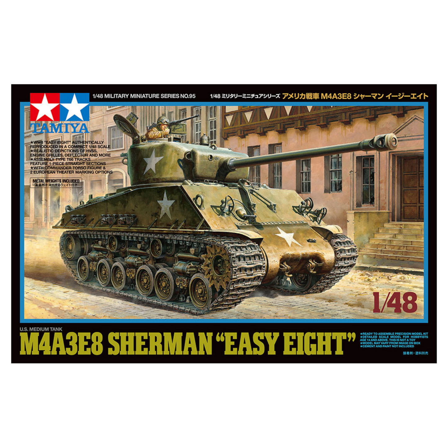 TAMIYA 1/48 SCALE U.S. MEDIUM TANK M4A3E8 SHERMAN "EASY EIGHT" SELF BUILD KIT