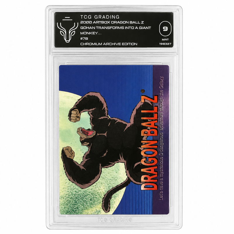 2000 ArtBox Dragon Ball Z Gohan Transforms Into a Giant Monkey #78 Chromium Archive Edition TCG Grading 9 Mint