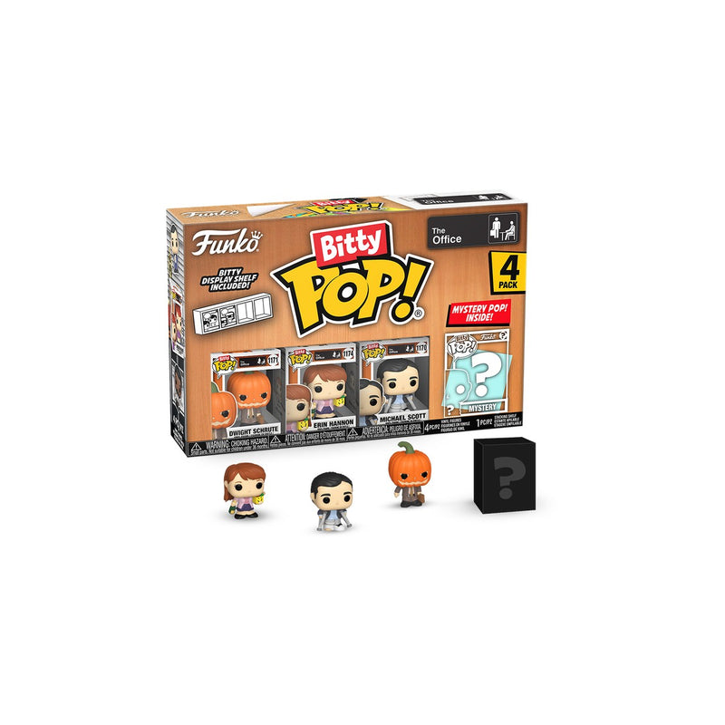 The Office - Dwight (Pumpkinhead), Erin, Michael & Mystery Bitty Pop! Vinyl Figure 4-Pack