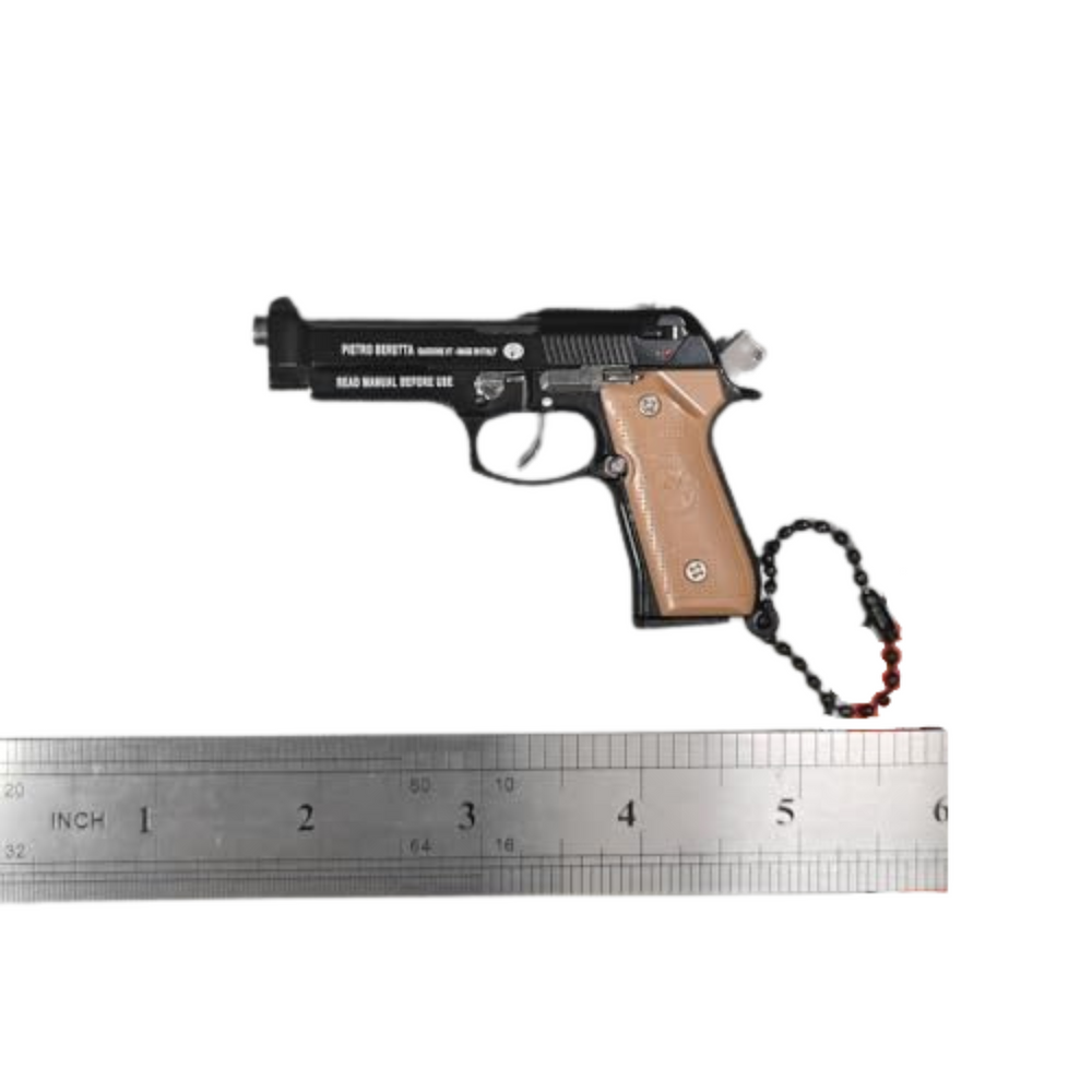 
                  
                    Mini M92 Beretta Keychain – Functional Slide with Imitation Round
                  
                