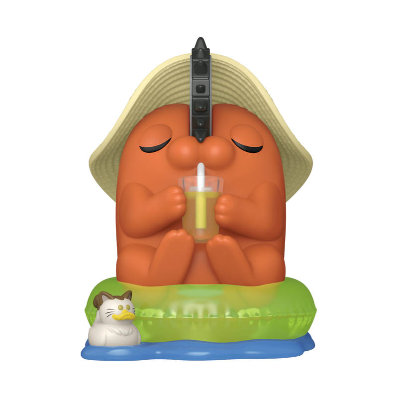 Funko Pop! Animation: Chainsaw Man – Pochita on Floaty with Sunhat Vinyl Figure (2026 Summer Convention Exclusive)