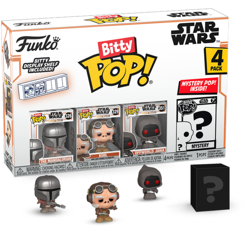 Star Wars: The Mandalorian - Mystery Bitty Pop! Vinyl Figure 4-Pack (The Mandalorian, Kuiil, Offworld Jawa)