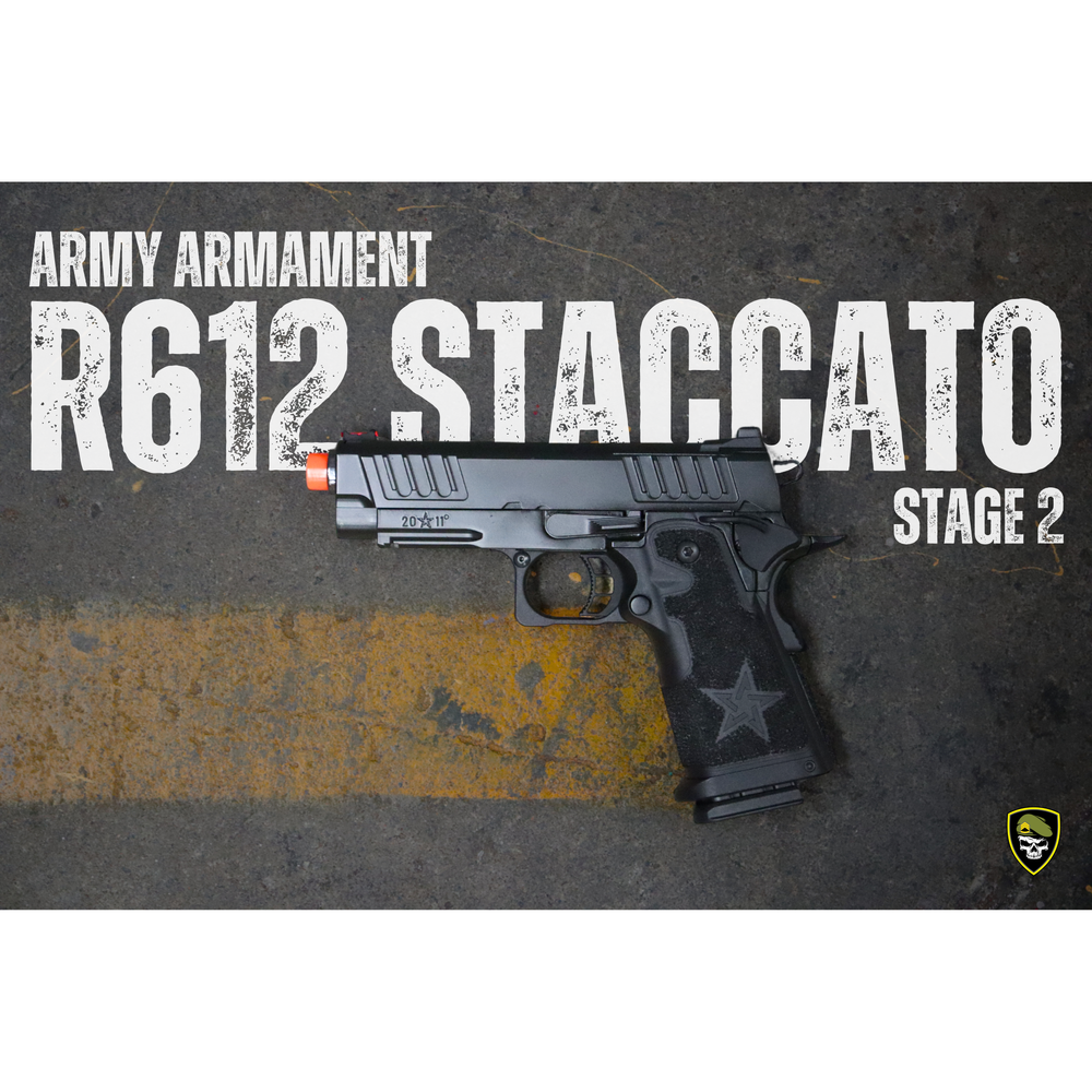 
                  
                    Army Armament Stage 2 R612 Staccato C2 2011 Style Star Stippling Grip Hi-Capa GBB Gel Blaster
                  
                