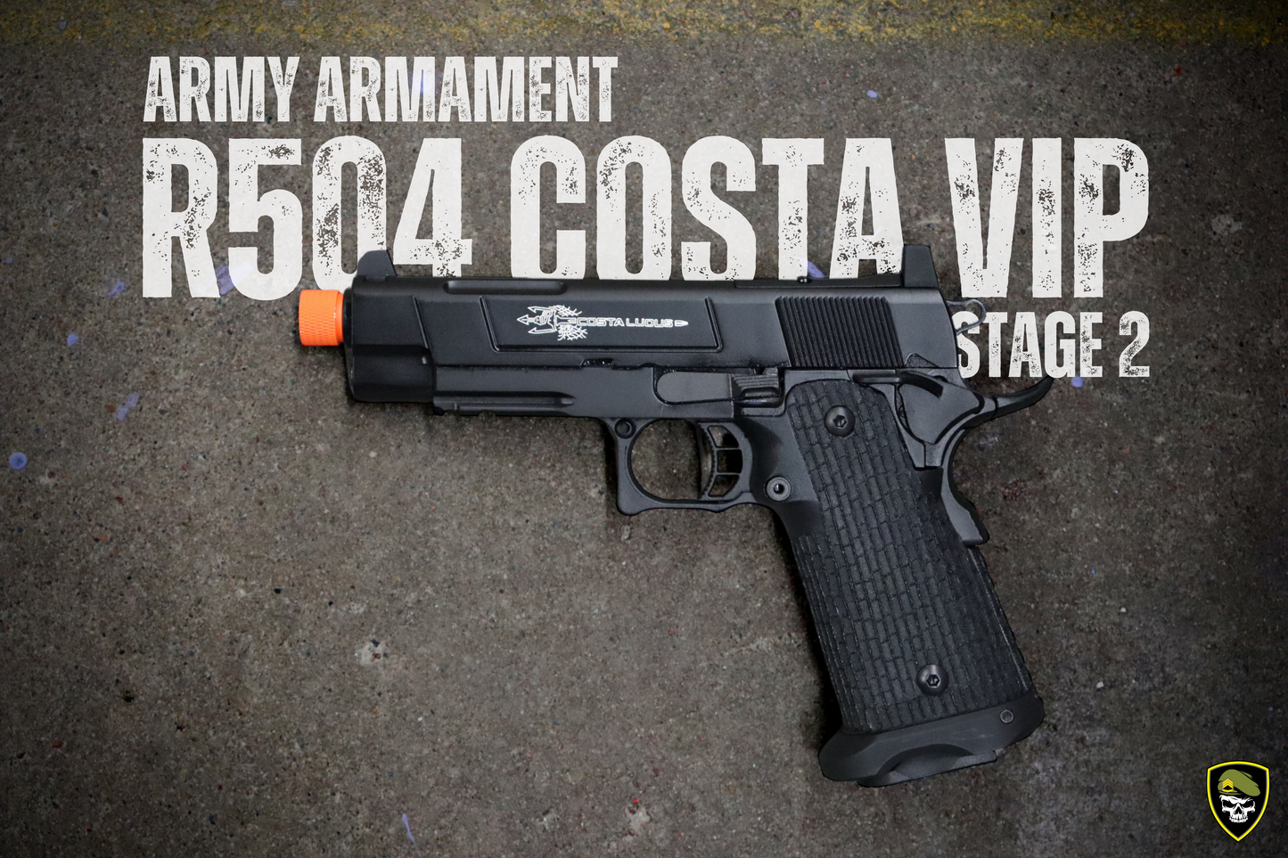 
                  
                    مسدس الجيش المرحلة 2 R504 Costa VIP Style GBB مع مسدس جل بقاعدة تثبيت RMR
                  
                
