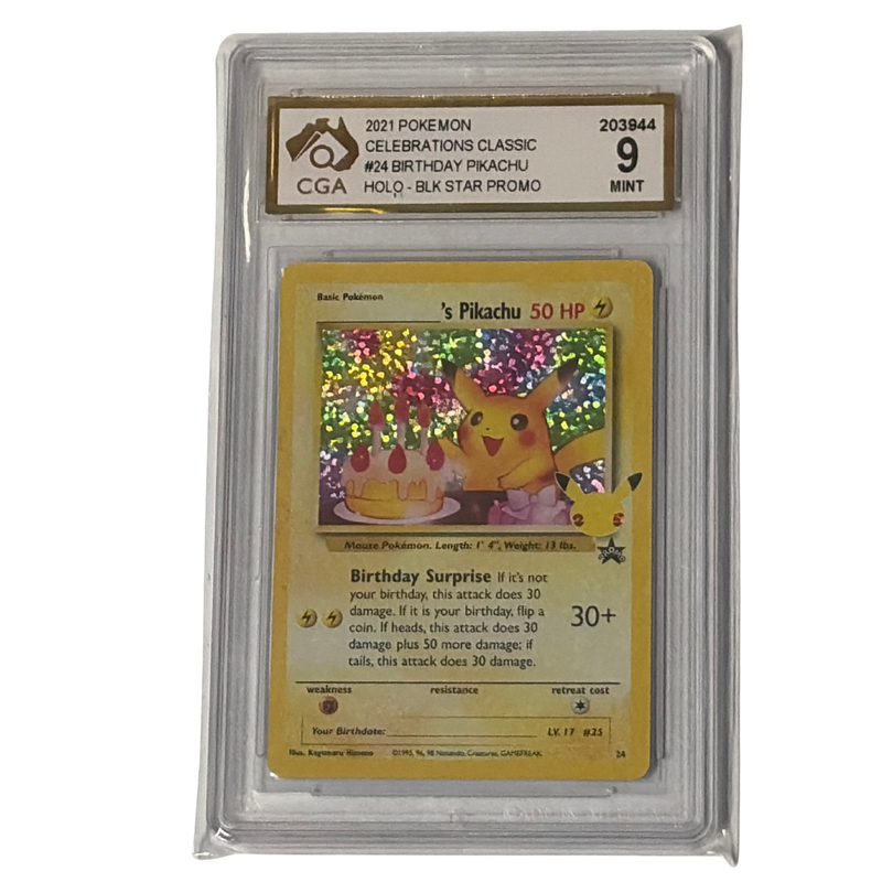 CGA Graded Pokemon Celebration #24 Birthday Pikachu  - Graded 9-10