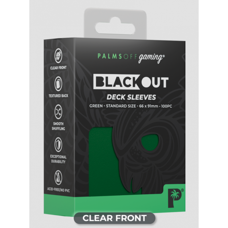 Palms Off Gaming - BLACKout Deck Sleeves - Standard - 100pc - GREEN