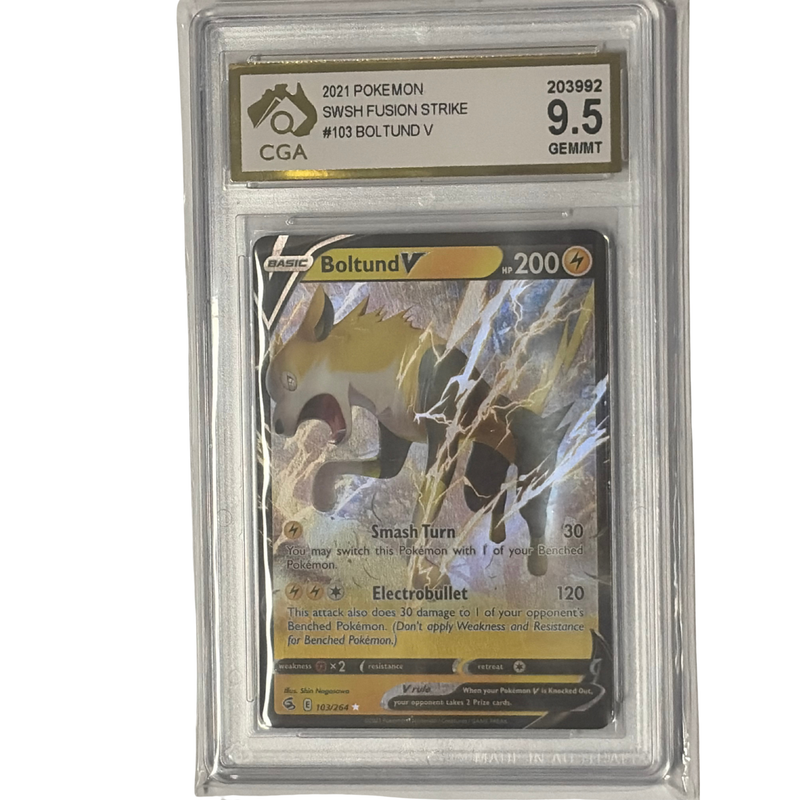 CGA Graded Pokemon Sword & Shield: Fusion Strike #103 Boltund V - Graded 9.5