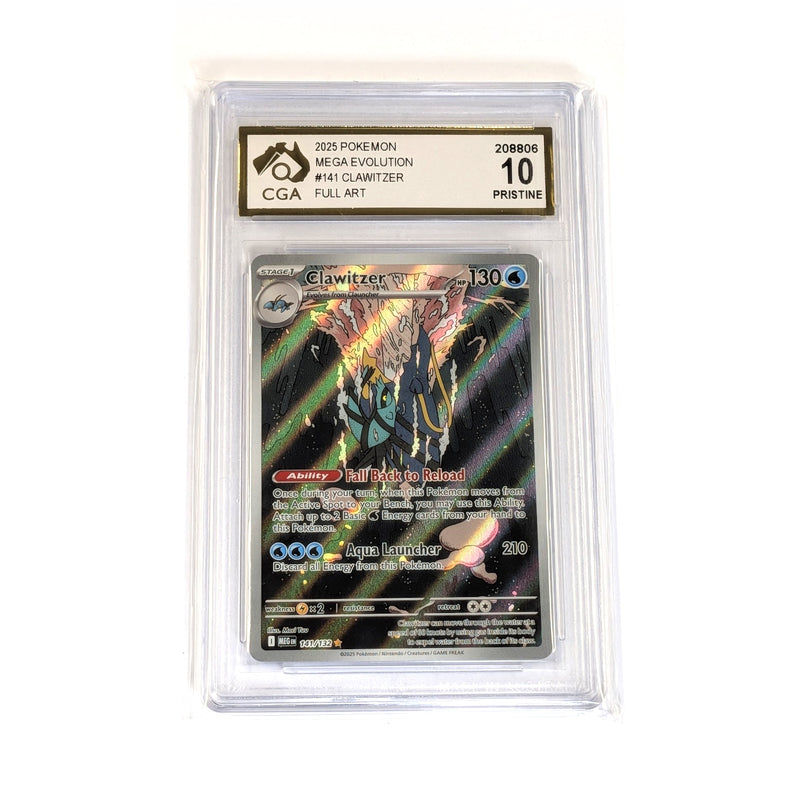 CGA Graded Pokemon ME01: Mega Evolution #141 Clawitzer - Graded 10