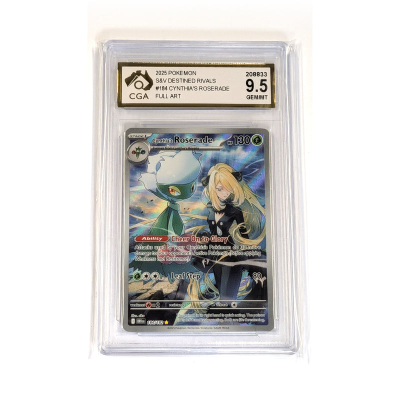 CGA Graded Pokemon SV10: Destined Rivals #184 Cynthia's Roserade - Graded 9.5