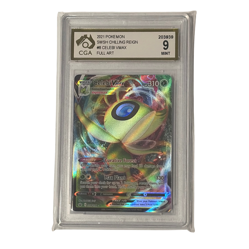 CGA Graded Pokemon Sword & Shield: Chilling Reign #8 Celebi VMAX - Graded