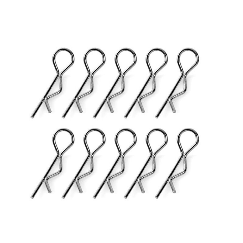 Team Corally - Body Clips - 45° Bent - Large - Black - 10 pcs