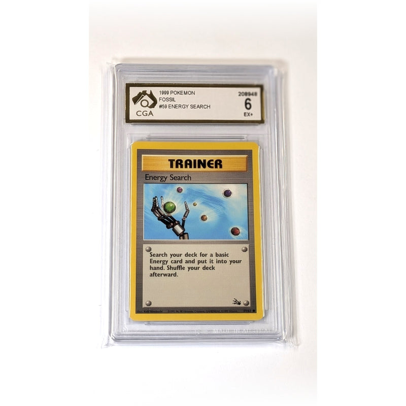 CGA Graded Pokemon Fossil Set (Unlimited) #59 Energy Search - Graded 6