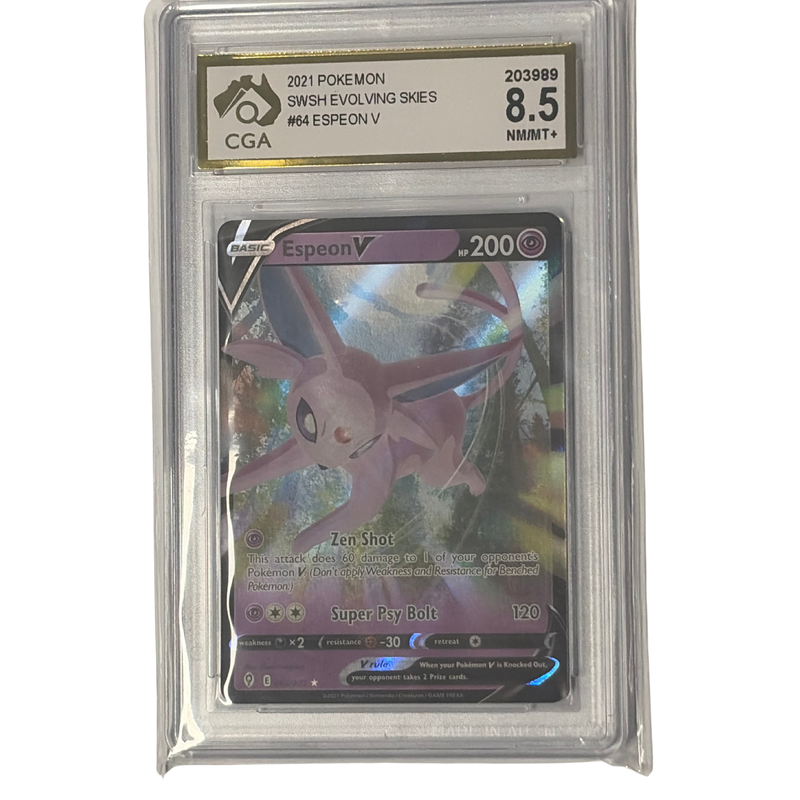 CGA Graded Pokemon Sword & Shield: Evolving Skies #64 Espeon V - Graded 8.5
