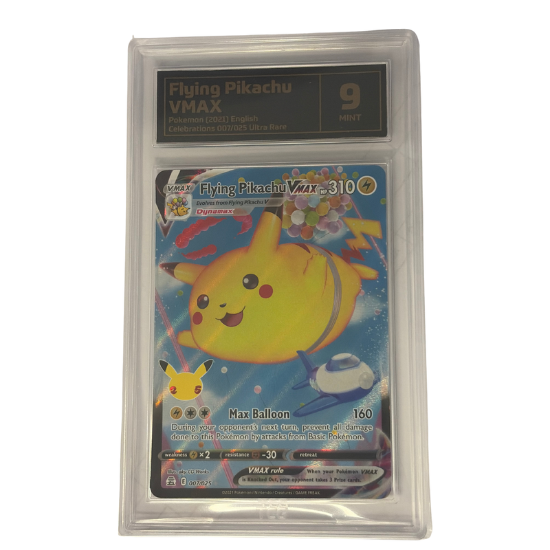 TCG Graded Pokemon Flying Pikachu VMAX Mint 9