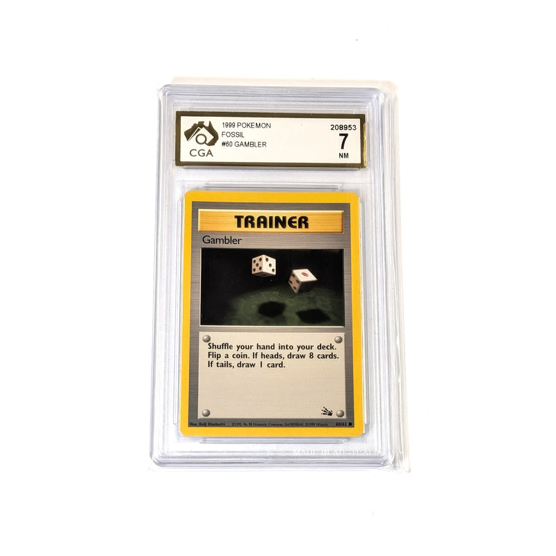 CGA Graded Pokemon Fossil Set (Unlimited) #60 Gambler - Graded 7
