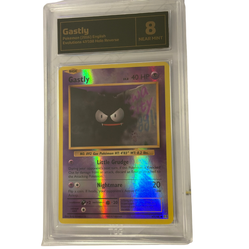 TCG Graded Pokemon Gastly Near Mint 8
