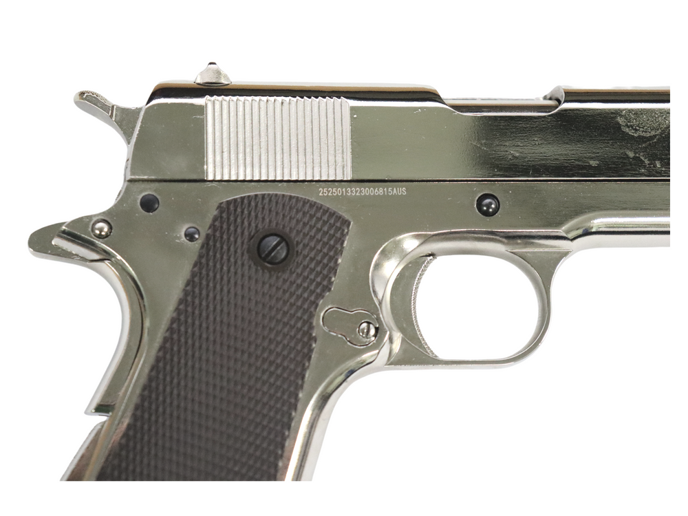 
                  
                    Golden Eagle 1911 3305sv laser engraved chrome gbb gel blaster pistol
                  
                