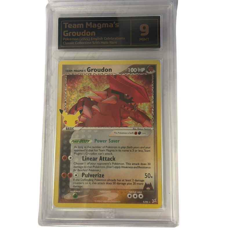TCG Graded Pokemon Team Magma's Groudon Mint 9