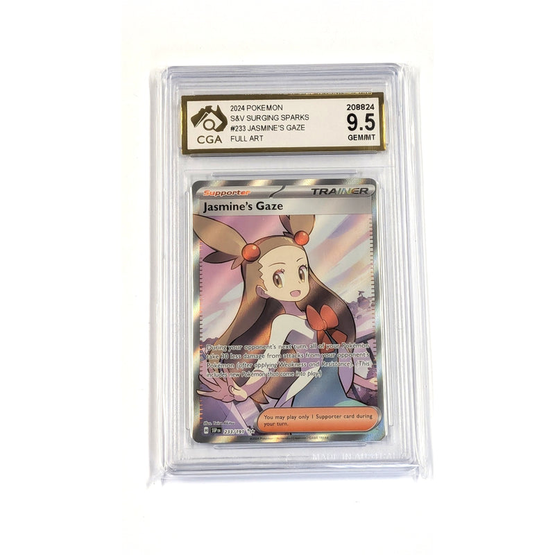 CGA Graded Pokemon SV08: Surging Sparks #233 Jasmine's Gaze - Graded 9.5