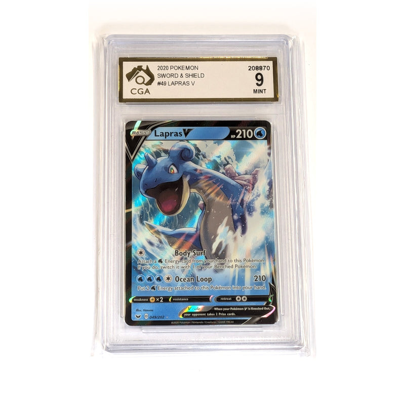 CGA Graded Pokemon SWSH01: Sword & Shield Base Set #049 Lapras V - Graded