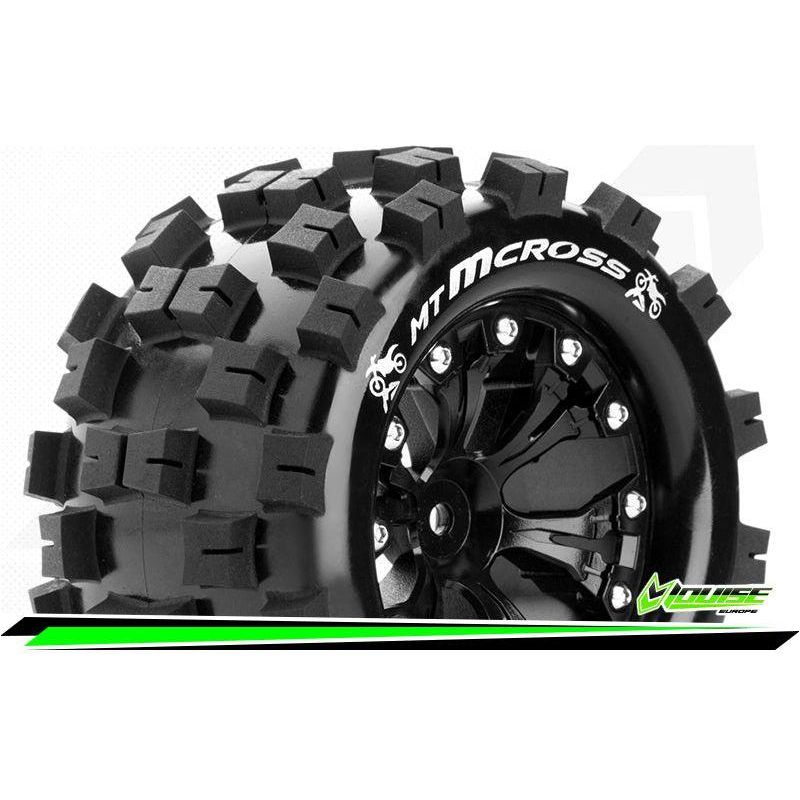 MT-Mcross 2.8 tyre w/rim Black 12mm hex