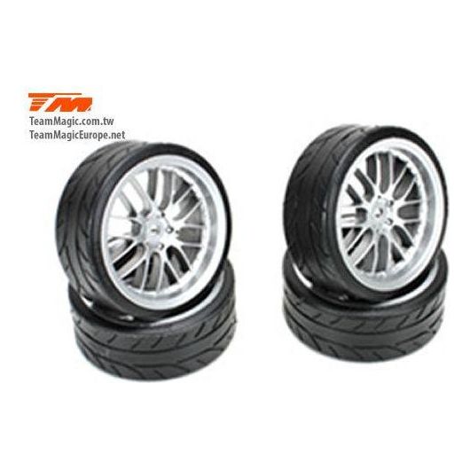 Team Magic 8-Spoke Mounted Radial Tyre Fog Silver 503330FS
