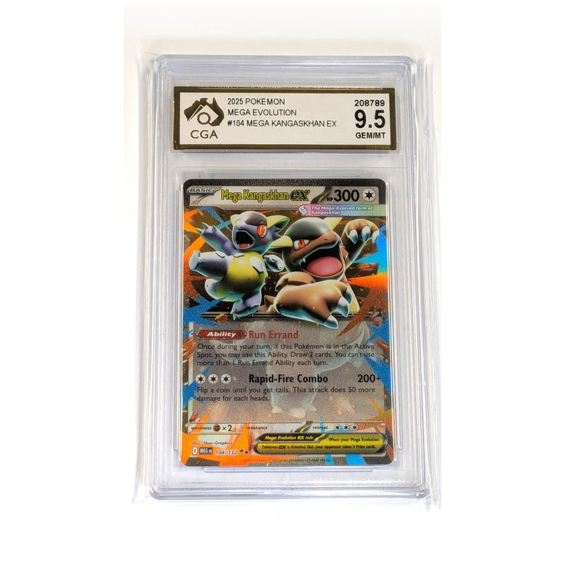 CGA Graded Pokemon ME01: Mega Evolution #104 Mega Kangaskhan ex - Graded 9.5