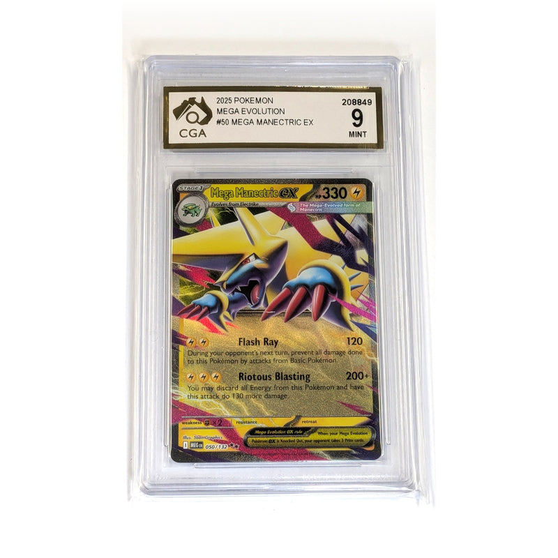 CGA Graded Pokemon ME01: Mega Evolution #158 Mega Manectric ex - Graded 9