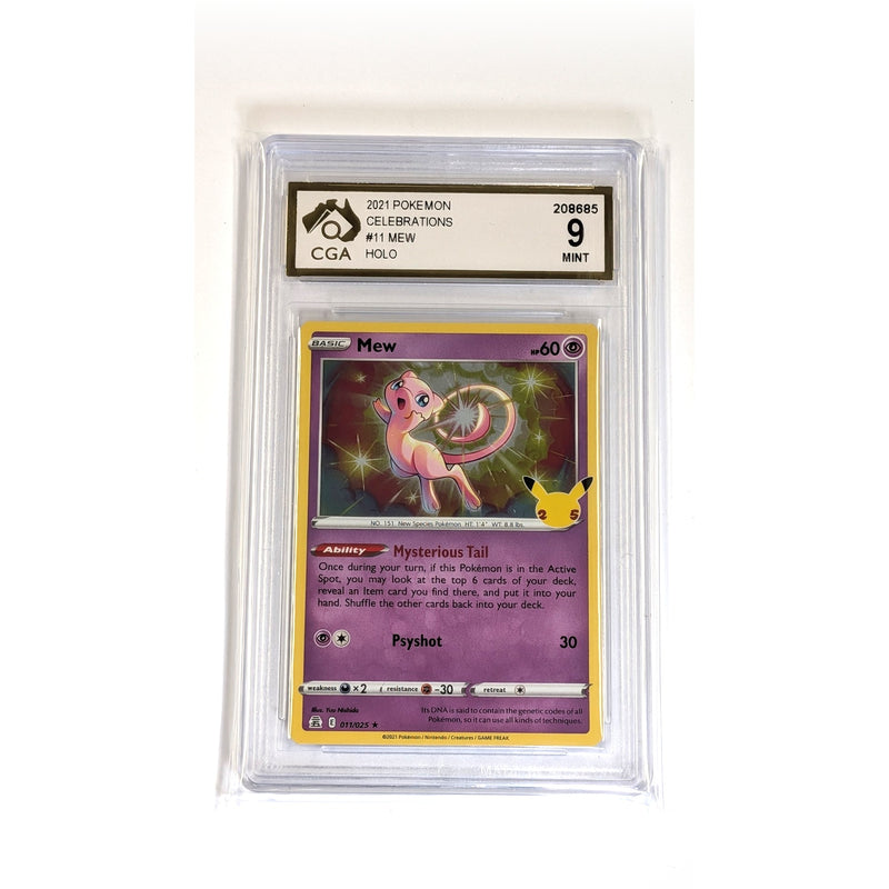 CGA Graded Pokemon SWSH: Celebrations #11 Mew - Graded 9