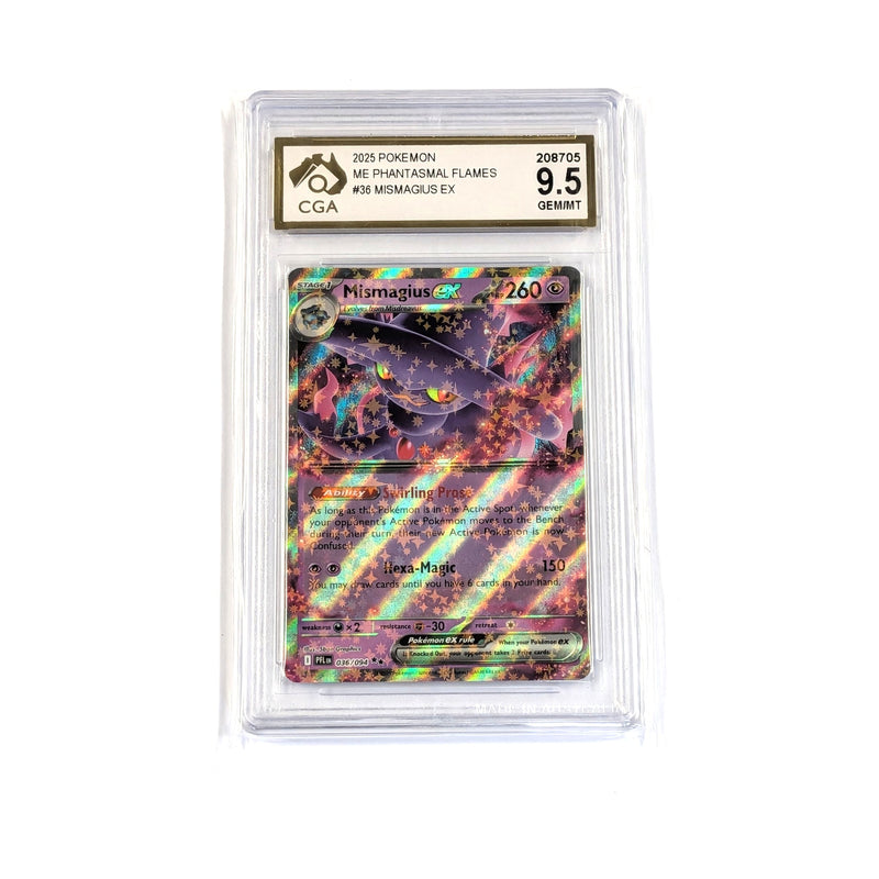 CGA Graded Pokemon ME02: Phantasmal Flames #036 Mismagius ex - Graded 9.5