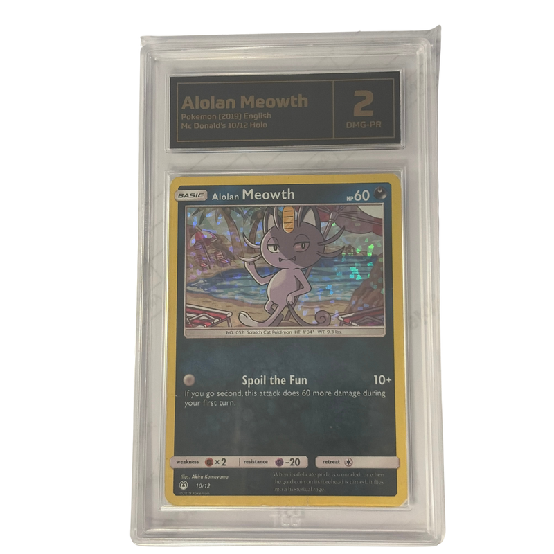 TCG Graded Pokemon Alolan Meowth Dmg-Pr 2